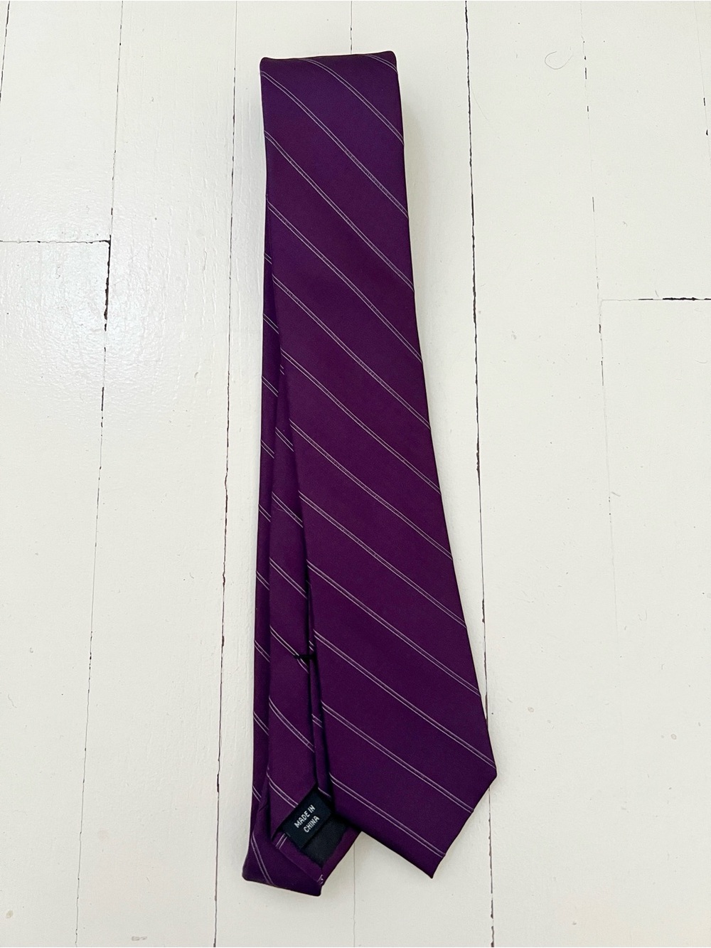 Calvin Klein Purple Diagonal Stripe Tie